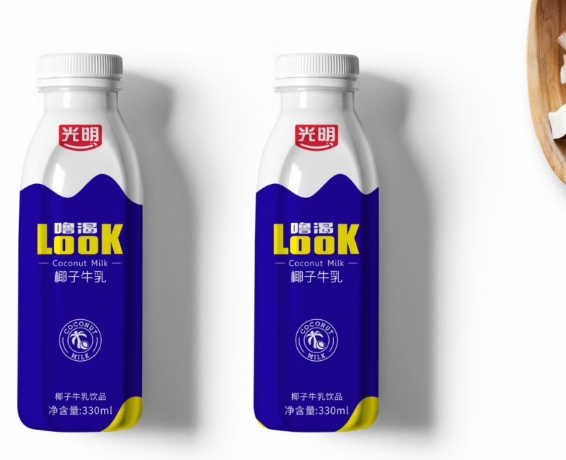 光明look椰子牛乳飲品包裝設(shè)計(jì)